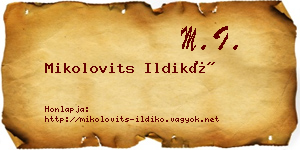 Mikolovits Ildikó névjegykártya